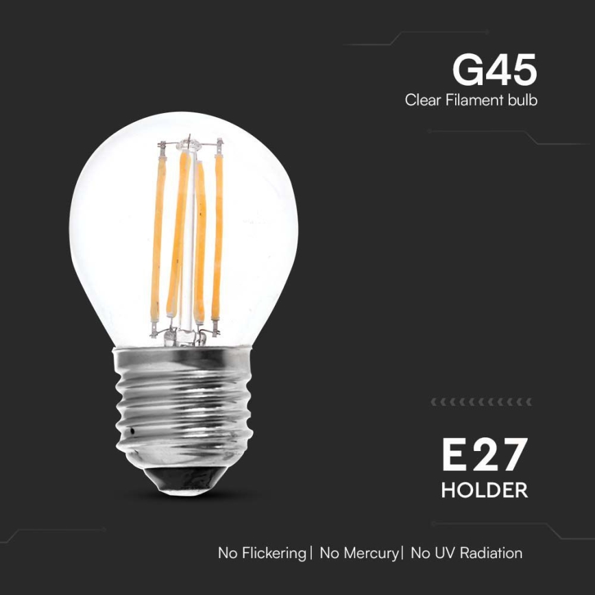 LED Bulb FILAMENT G45 E27/6W/230V 4000K