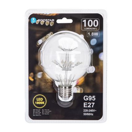 LED Bulb FILAMENT G95 E27/1,8W/230V 1800K - Aigostar