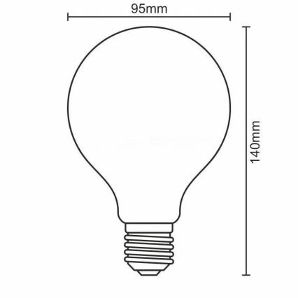 LED Bulb WHITE FILAMENT G95 E27/13W/230V 3000K