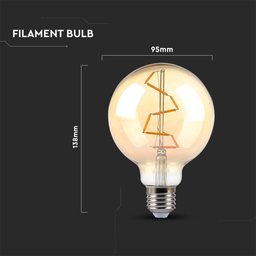 LED Bulb FILAMENT G95 E27/4W/230V 2200K