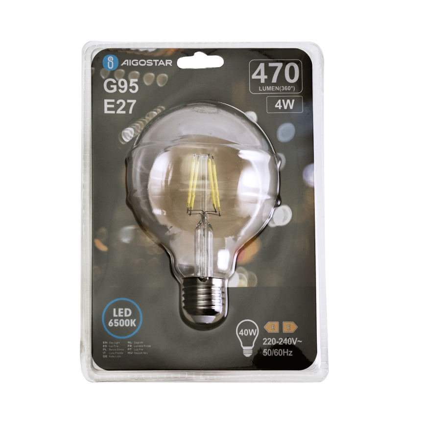 LED Bulb FILAMENT G95 E27/4W/230V 6500K - Aigostar