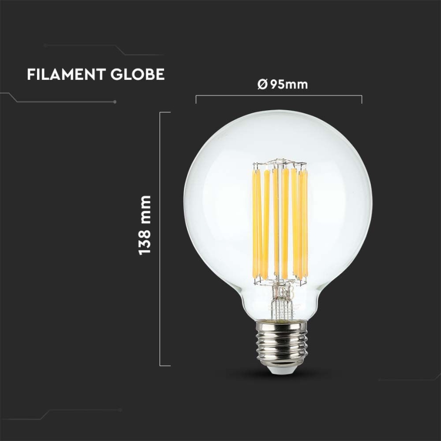 LED Bulb FILAMENT G95 E27/6W/230V 3000K