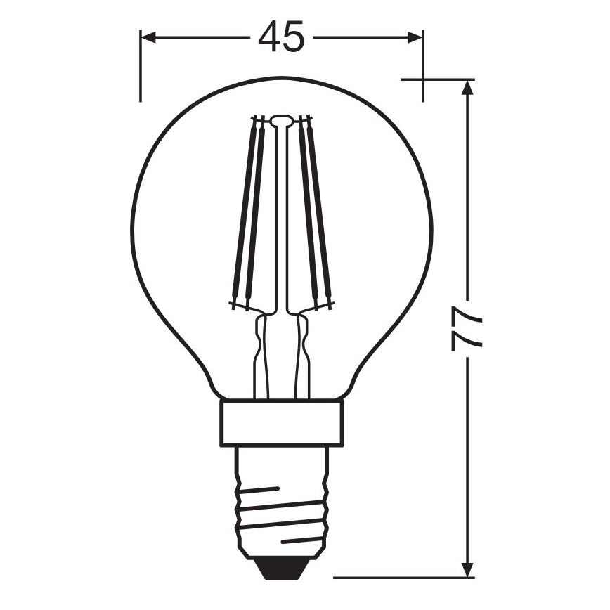 LED Bulb FILAMENT P40 E14/4W/230V 2700K - Osram