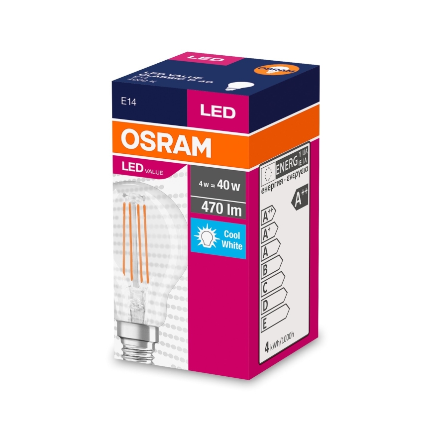 LED Bulb FILAMENT P40 E14/4W/230V 4000K - Osram