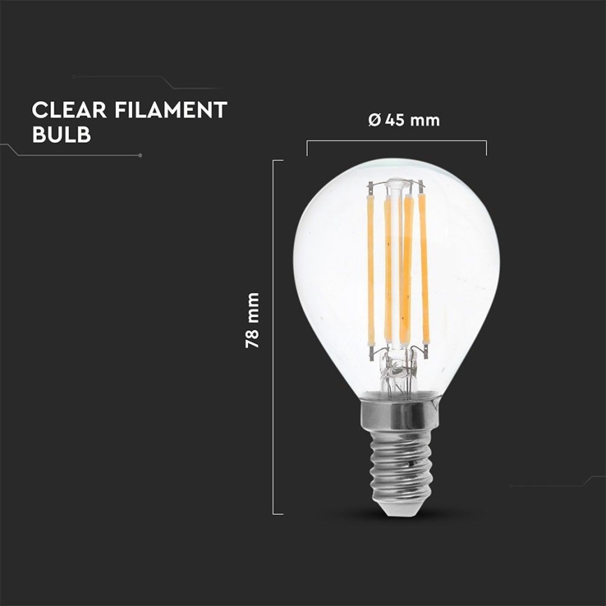 LED Bulb FILAMENT P45 E14/6W/230V 2700K