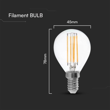 LED Bulb FILAMENT P45 E14/6W/230V 4000K