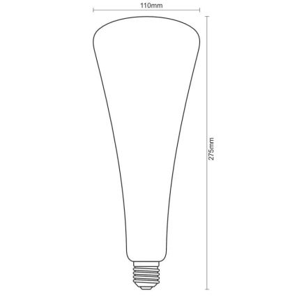 LED Bulb FILAMENT SHAPE T110 E27/5W/230V 1800K blue