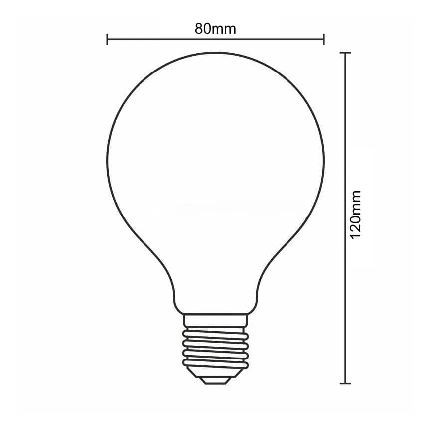 LED Bulb FILAMENT SLIM VINTAGE G80 E27/4,5W/230V 1800K