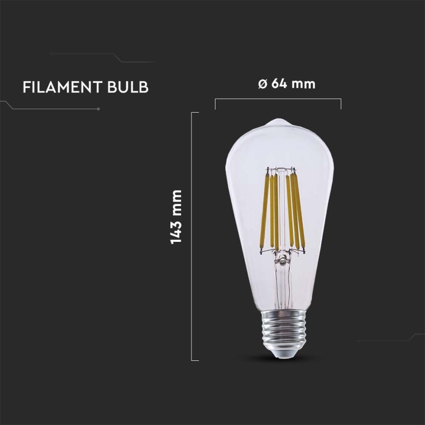 LED Bulb FILAMENT ST64 E27/4W/230V 3000K