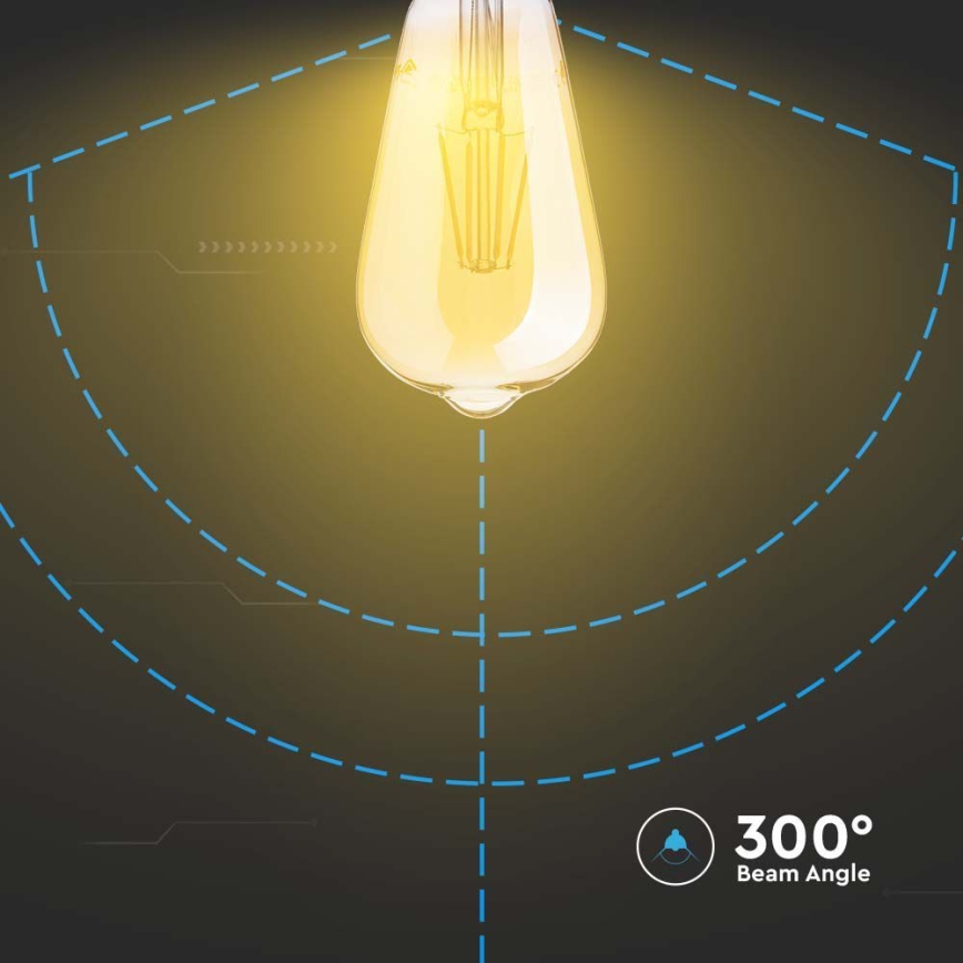LED Bulb FILAMENT ST64 E27/6W/230V 2200K