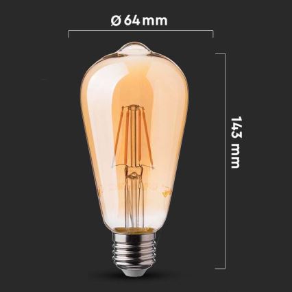 LED Bulb FILAMENT ST64 E27/6W/230V 2200K