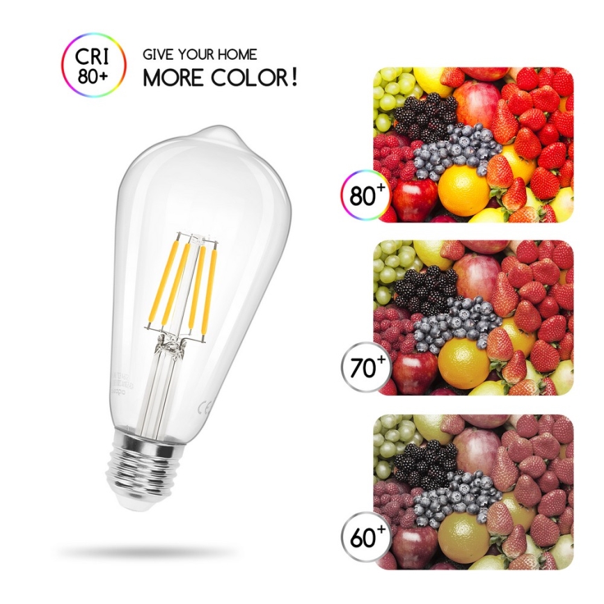 LED Bulb FILAMENT ST64 E27/6W/230V 2700K - Aigostar