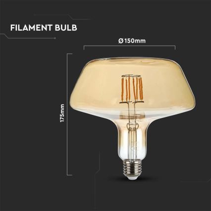 LED Bulb FILAMENT T180 E27/8W/230V 1800K