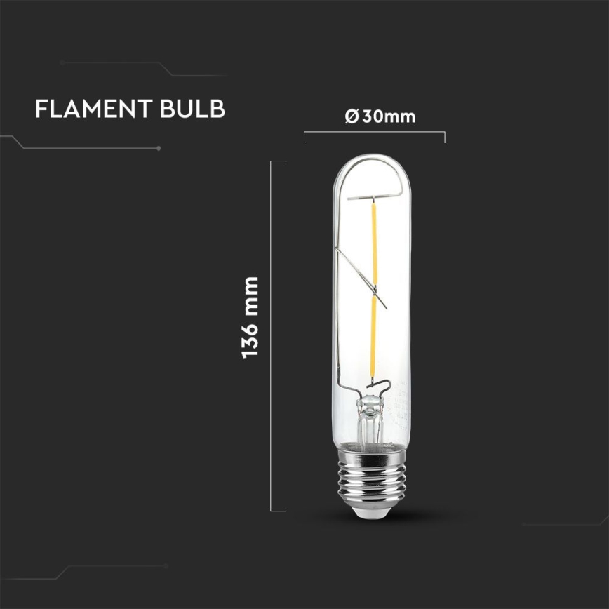 LED Bulb FILAMENT T30 E27/2W/230V 3000K