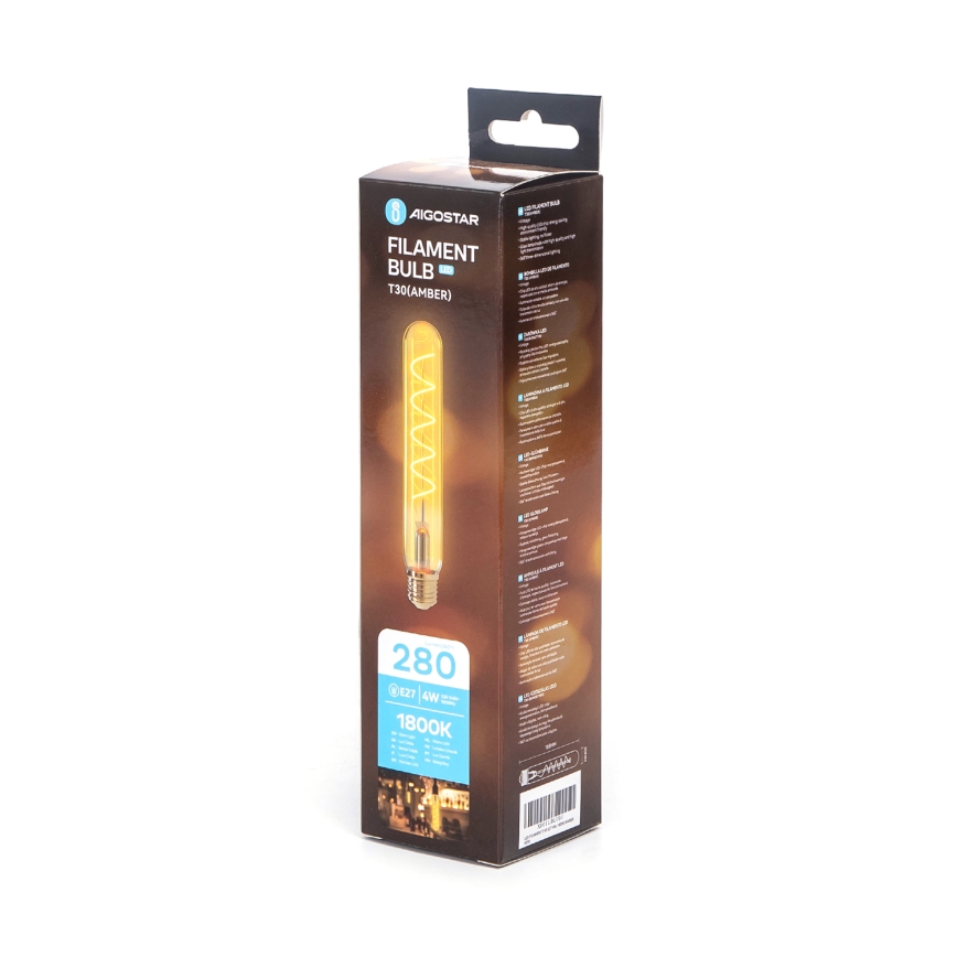 LED Bulb FILAMENT T30 E27/4W/230V 1800K - Aigostar