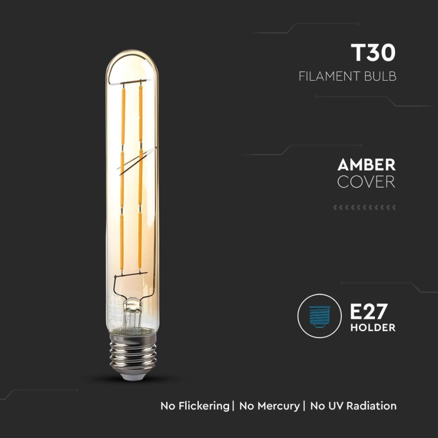 LED Bulb FILAMENT T30 E27/6W/230V 2200K