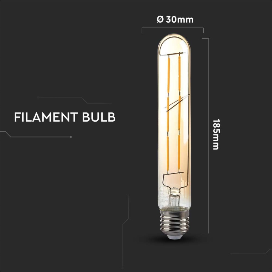 LED Bulb FILAMENT T30 E27/6W/230V 2200K