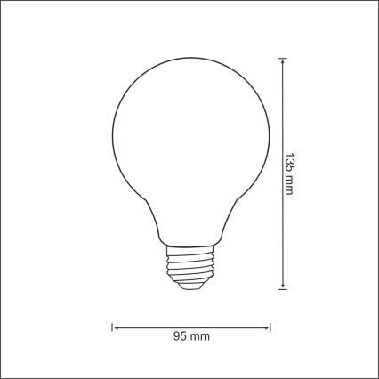 LED Bulb FILAMENT VINTAGE G95 E27/4W/230V 2000K