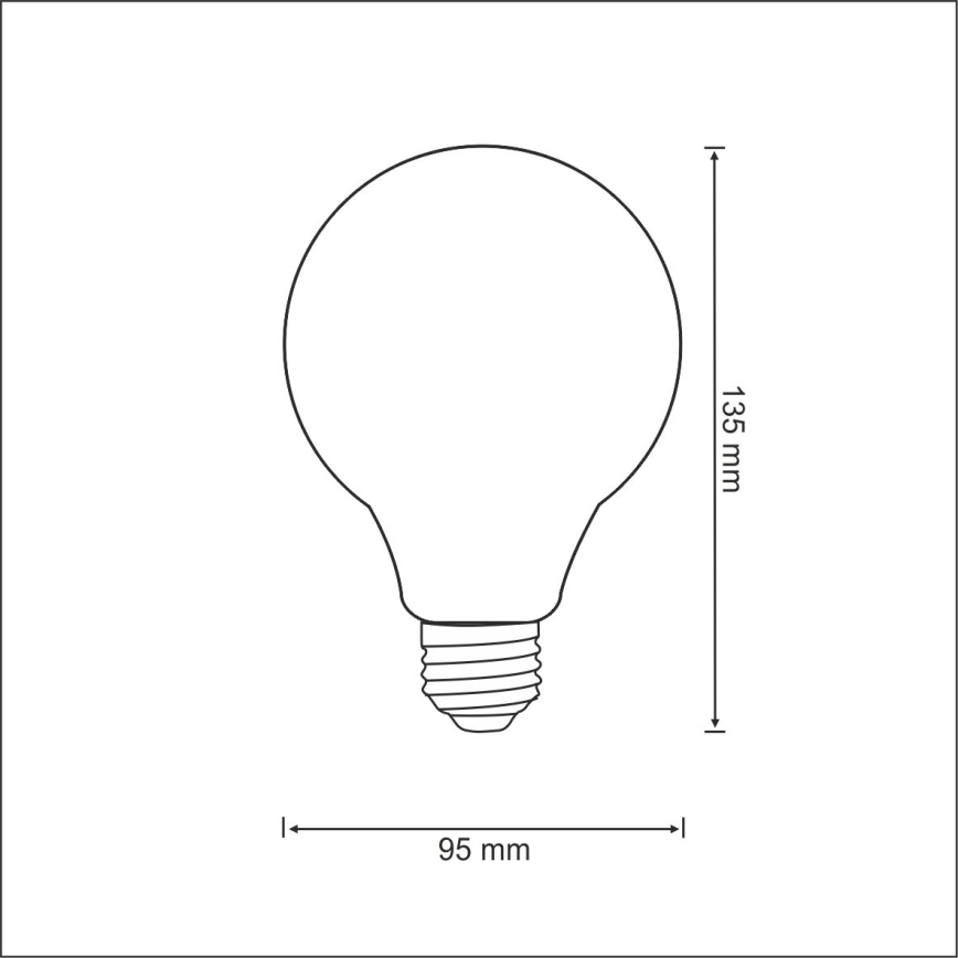 LED Bulb FILAMENT VINTAGE G95 E27/4W/230V 2000K