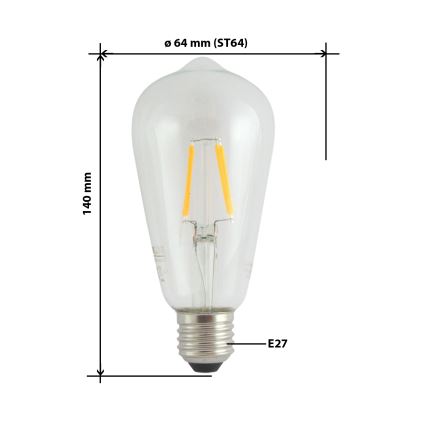 LED Bulb FILAMENT VINTAGE ST64 E27/4W/230V 2700K