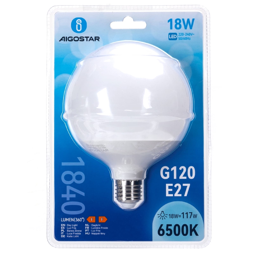 LED Bulb G120 E27/18W/230V 6500K - Aigostar