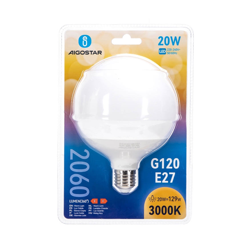 LED Bulb G120 E27/20W/230V 3000K - Aigostar
