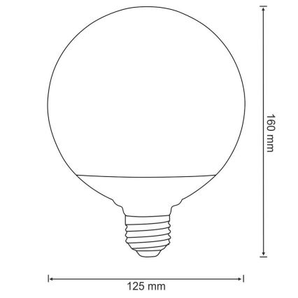 LED Bulb G125 E27/16W/230V 3,000K