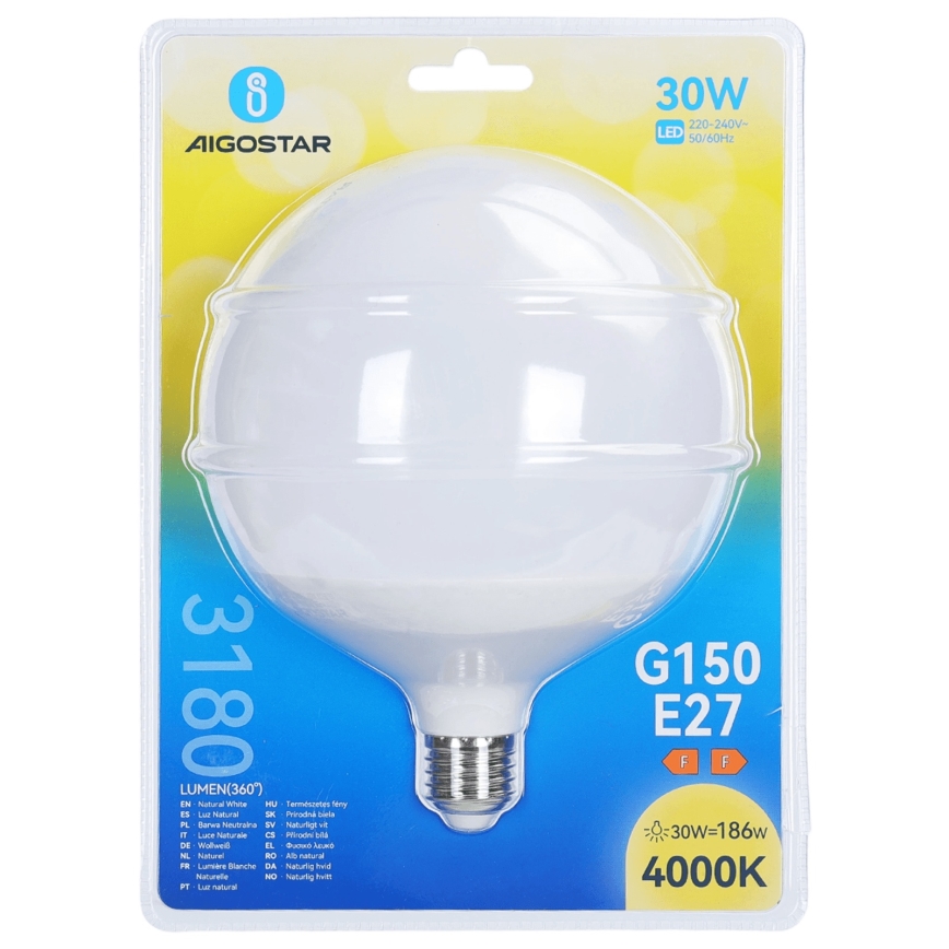 LED Bulb G150 E27/30W/230V 4000K - Aigostar