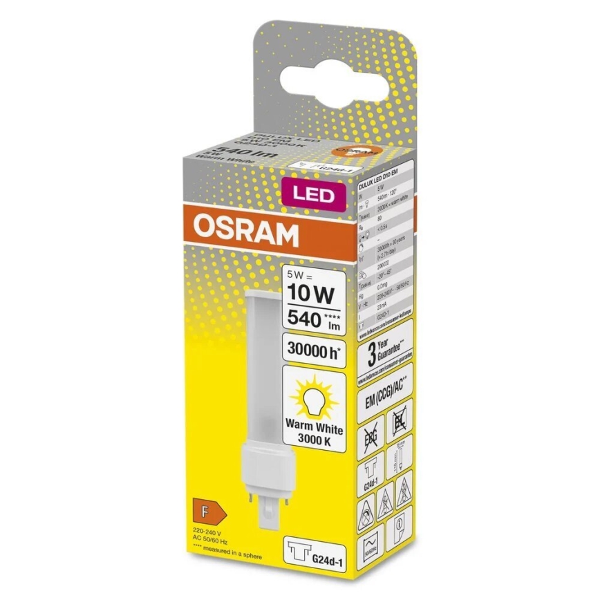 LED Bulb G24d-1/5W/230V 3000K - Osram