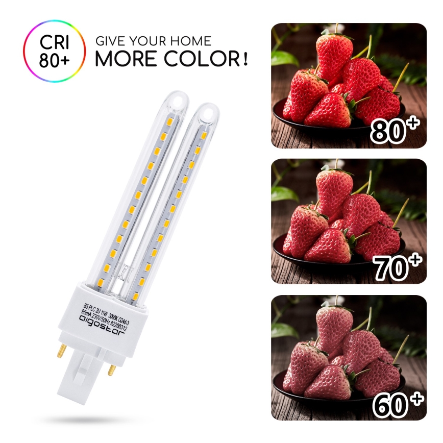LED Bulb G24D-3/11W/230V 3000K - Aigostar
