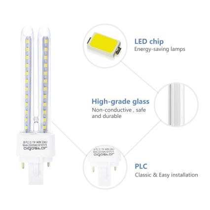 LED Bulb G24D-3/11W/230V 6500K - Aigostar