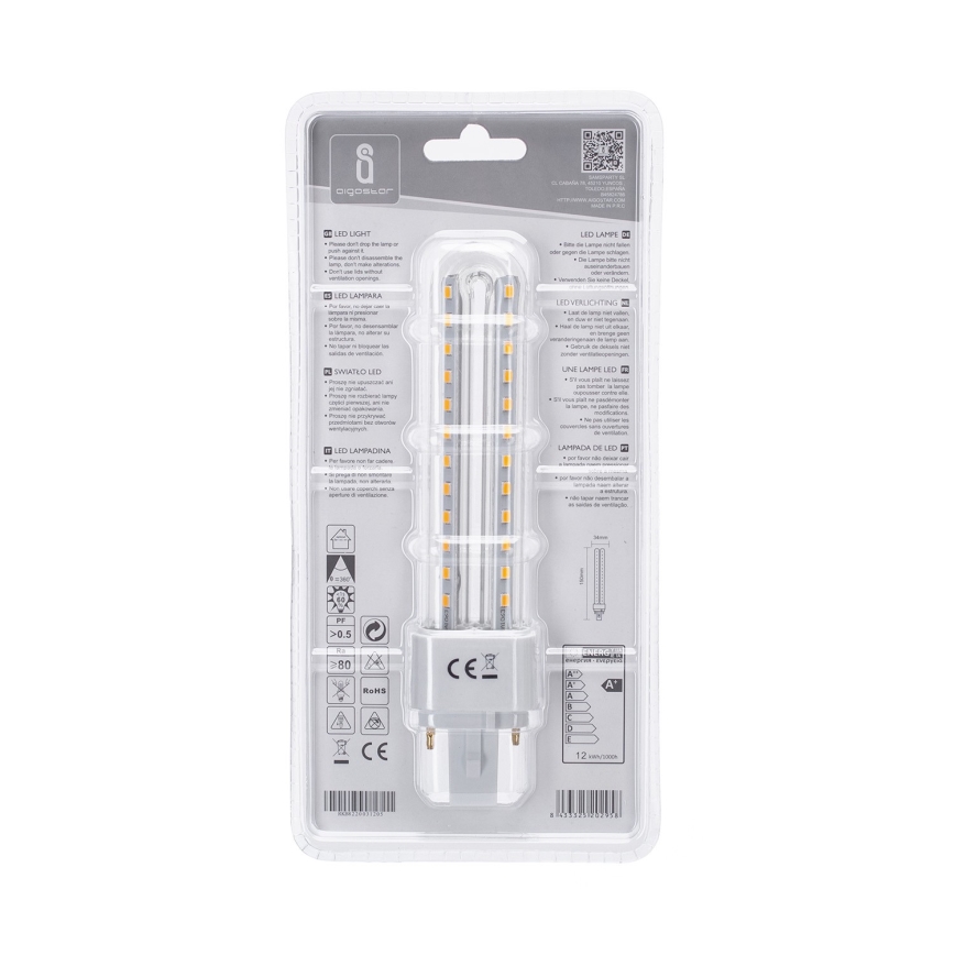 LED bulb G24D-3/12W/230V 3000K - Aigostar