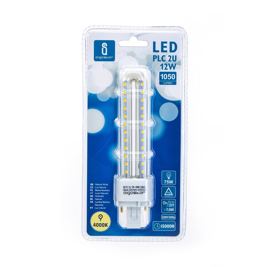 LED bulb G24D-3/12W/230V 4000K - Aigostar