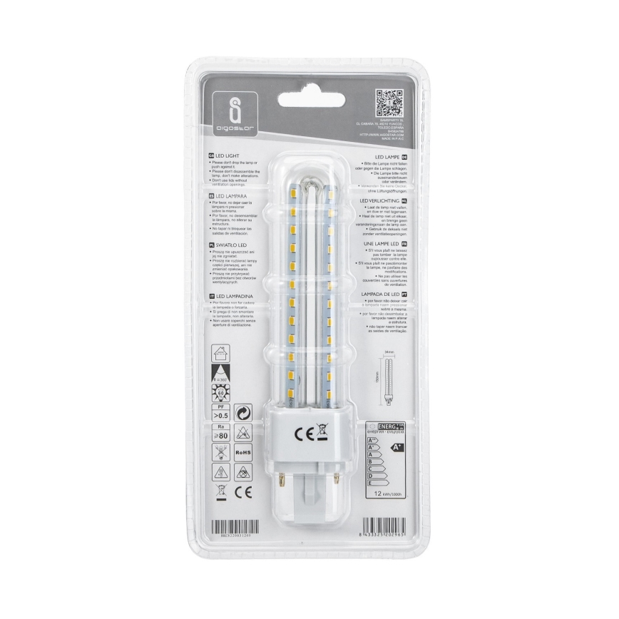LED bulb G24D-3/12W/230V 4000K - Aigostar
