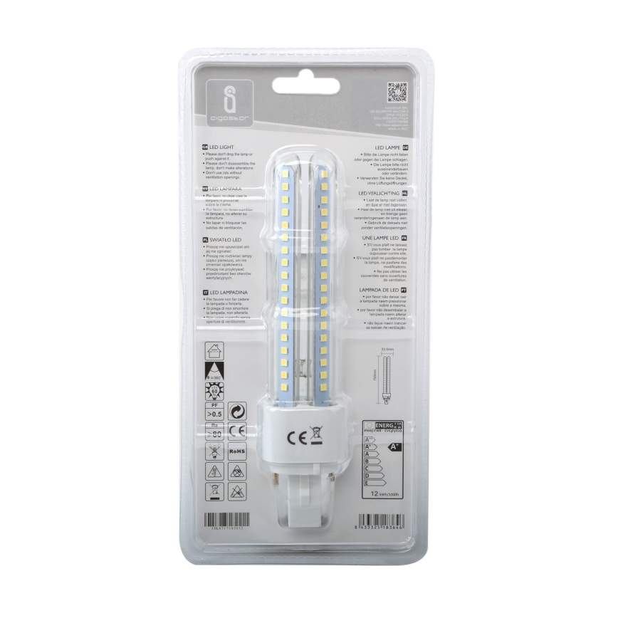 LED Bulb G24D-3/12W/230V 6500K - Aigostar