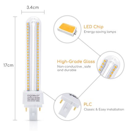 LED Bulb G24D-3/15W/230V 3000K - Aigostar