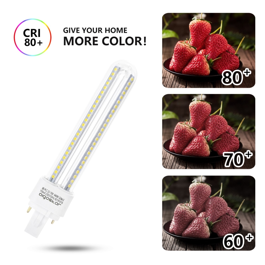 LED Bulb G24D-3/15W/230V 6500K - Aigostar