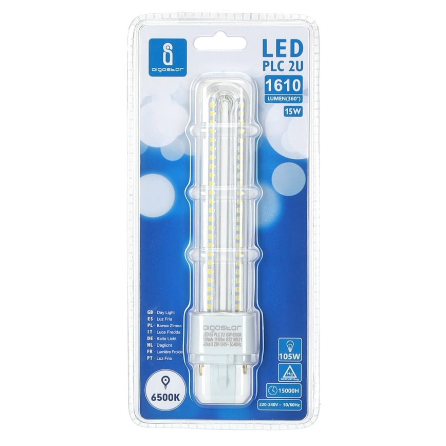 LED Bulb G24D-3/15W/230V 6500K - Aigostar