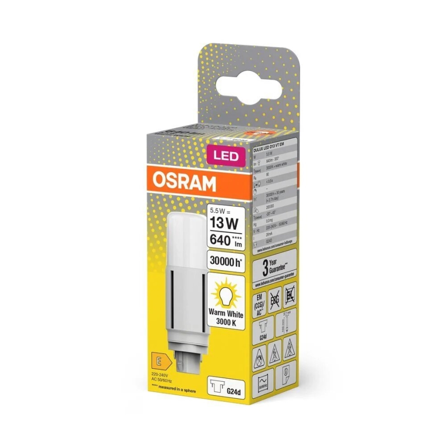 LED Bulb G24d/5,5W/230V 3000K - Osram
