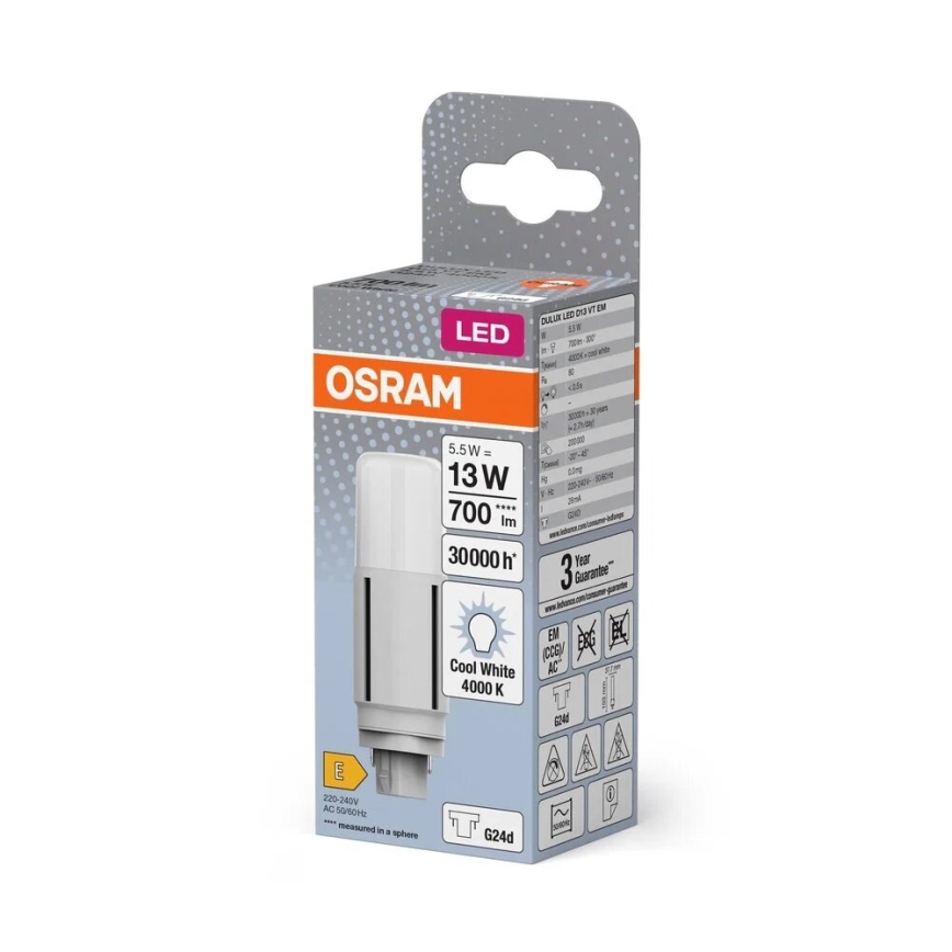LED Bulb G24d/5,5W/230V 4000K - Osram