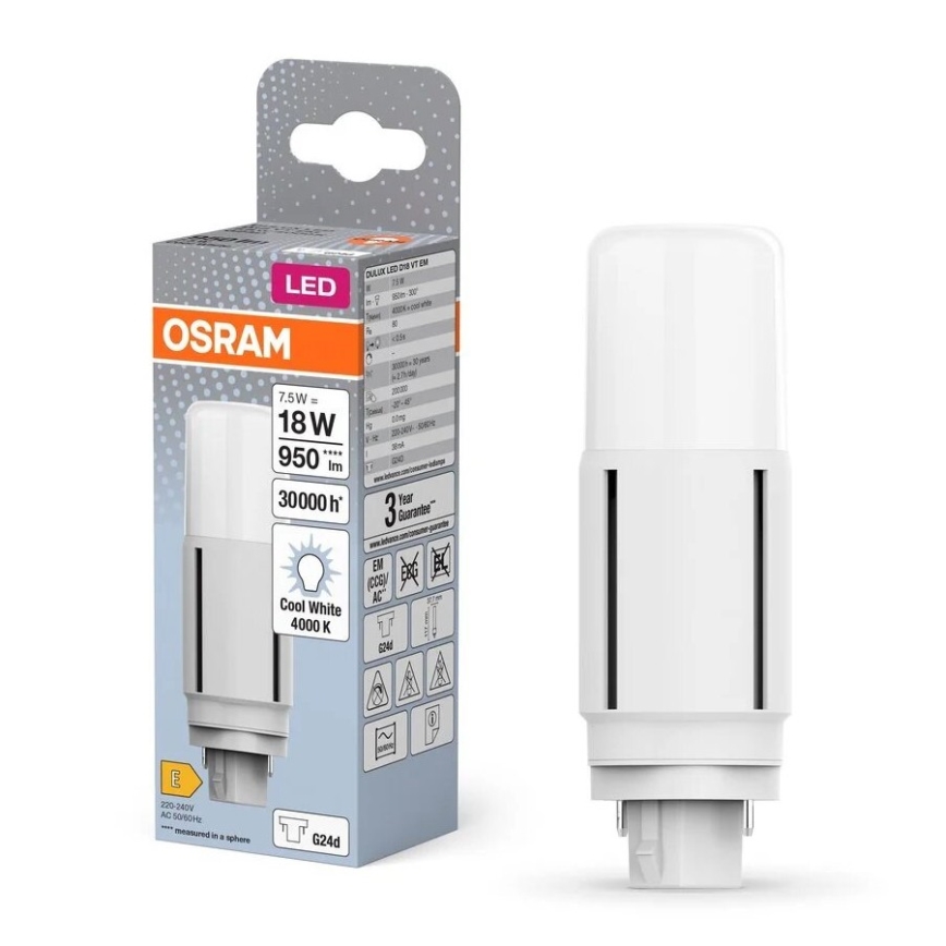 LED Bulb G24d/7,5W/230V 4000K - Osram