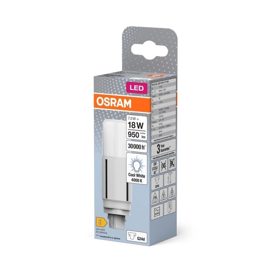 LED Bulb G24d/7,5W/230V 4000K - Osram
