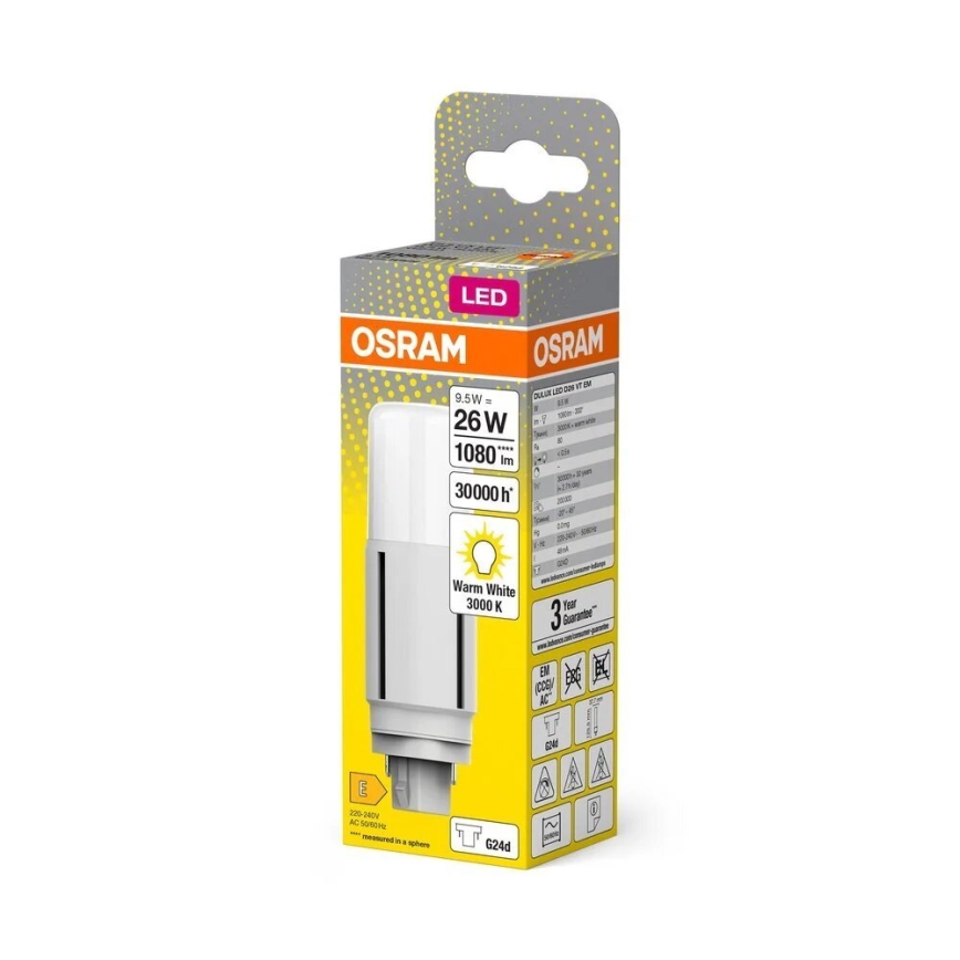 LED Bulb G24d/9,5W/230V 3000K - Osram