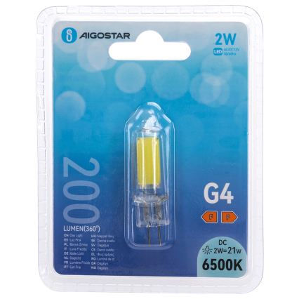 LED Bulb G4/2W/12V 6500K - Aigostar