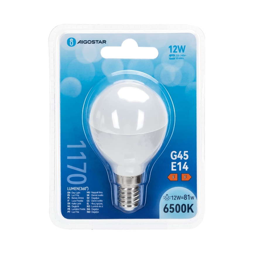 LED Bulb G45 E14/12W/230V 6500K - Aigostar
