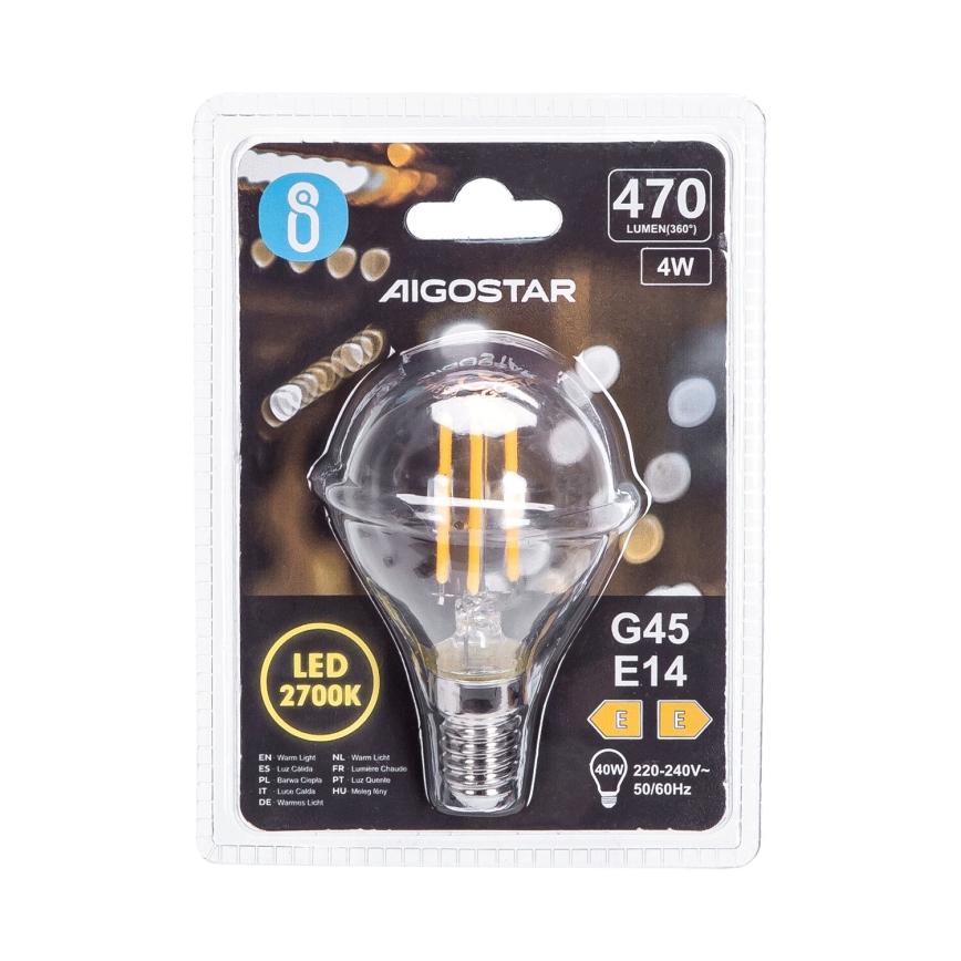 LED Bulb G45 E14/4W/230V 2700K - Aigostar