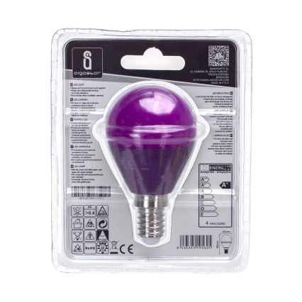 LED Bulb G45 E14/4W/230V purple - Aigostar