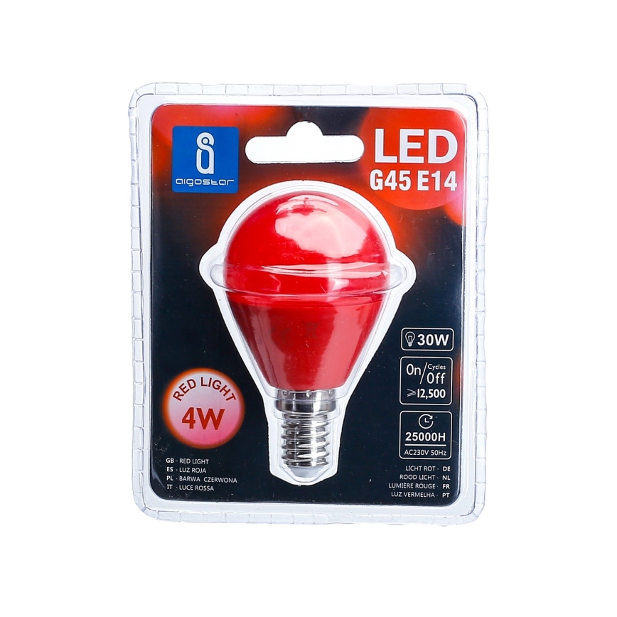LED Bulb G45 E14/4W/230V red - Aigostar