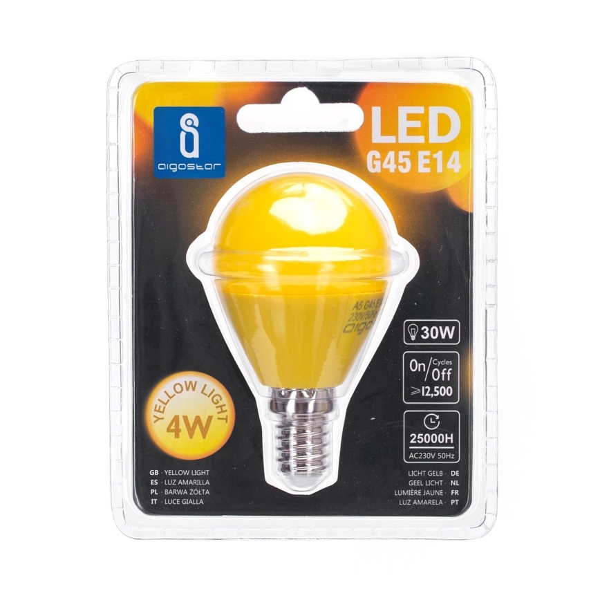LED Bulb G45 E14/4W/230V yellow - Aigostar