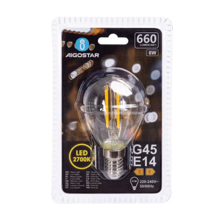 LED Bulb G45 E14/6W/230V 2700K - Aigostar